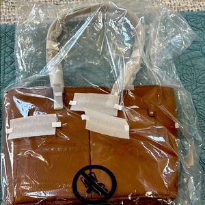 Michael Kors Collection Brown Travel Bag with Leather Finish